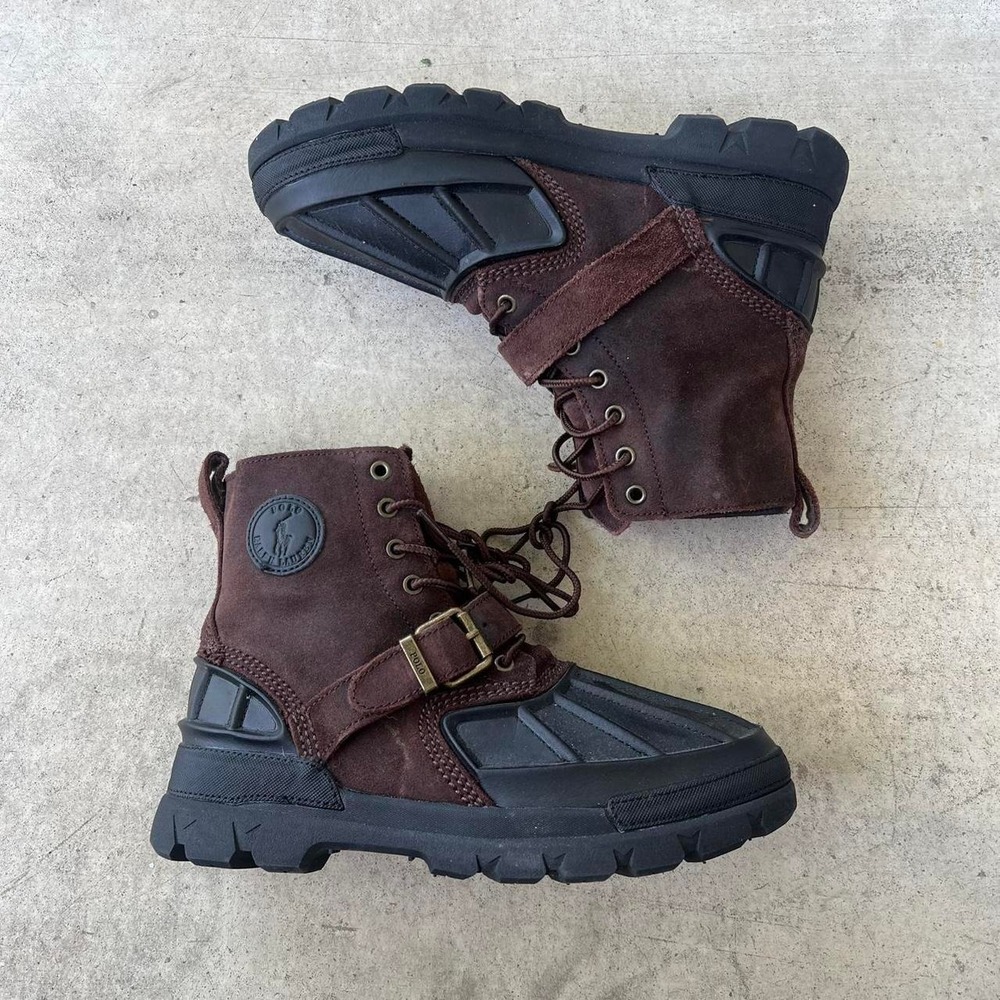 1990s Polo Ralph Lauren OSLO Leather Combat Boots size 6.5w